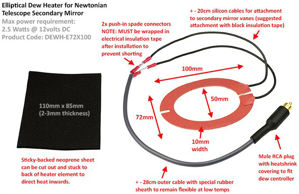 Bild von DewZapper Heizkissen für Newton-Sekundärspiegel 72 x 100 mm, elliptisch geteilt