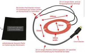 Bild von DewZapper Heizkissen für Newton-Sekundärspiegel 72 x 100 mm, elliptisch geteilt