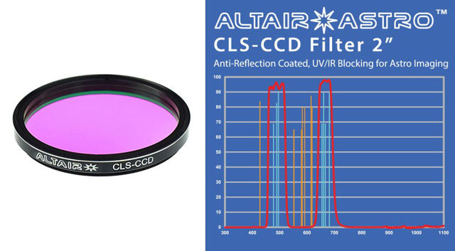 Picture of Altair SkyTech Astro Premium 2" CLS-CCD filter with UV/IR block and AR coating