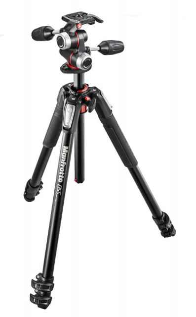 Picture of Manfrotto 055 kit - alu 3-section horiz. column tripod with head