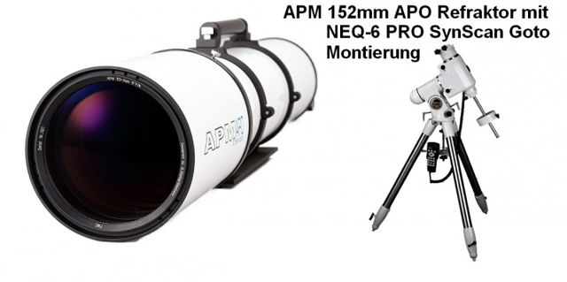 Picture of APM Refractor Telescope Doublet ED Apo 152 f/7.9 OTA with 3.7" focuser with NEQ6 Mount