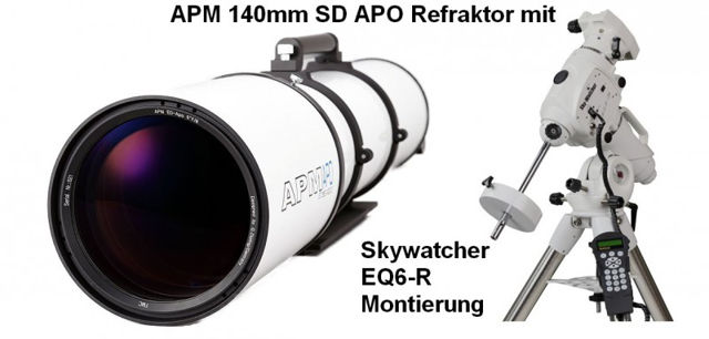 Picture of APM Refractor Telescope Doublet SD Apo 140 f/7 FPL53 OTA with 3.7" focuser and EQ6-R Mount