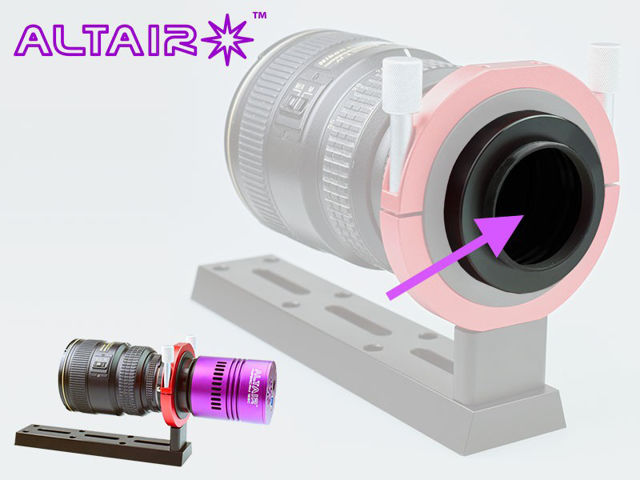 Picture of Altair Nikon lens adapter spacer for Hypercam FAN Cooled with 12.5mm sensor to flange distance