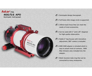 Bild von ASKAR FRA400 72 mm Öffnung f/5,6 Quintuplet Flatfield APO Astrograph
