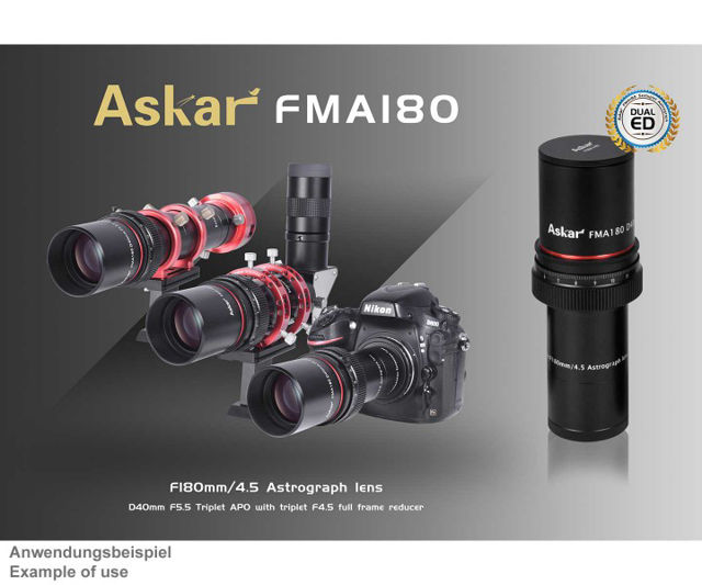 Picture of Askar 180 mm f/4.5 APO Telephoto Lens - Travel Refractor - Guide Scope and Spotting Scope