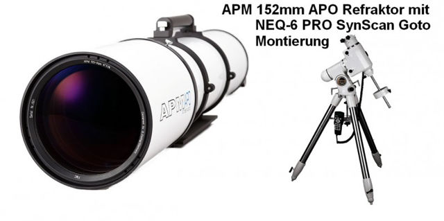 Bild von APM Refraktor Teleskop Doublet ED Apo 152 f/7,9 OTA mit 3.7" Auszug mit NEQ6 Montierung