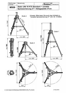 Picture of Berlebach Tripod UNI 18 K70 Astro geared column with Tray 37 cm + Spread Stopper