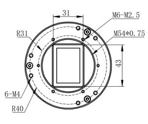 Bild von ZWO M54 Sensor Plate - M54x0,75 Adapter für ZWO APS-C und Vollformatkameras