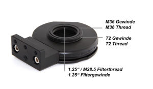 Picture of TS-Optics Optics Adapter for Canon EOS Lenses to T2 for CCD cameras - with 1/4" photo thread
