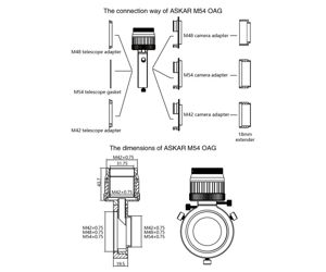 Picture of ASKAR Off-Axis Guider with T2, M48 and M54 Connectors at Telescope and Camera Side