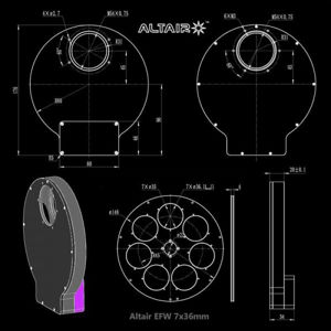 Bild von Altair elektronisches Filterrad für 7x2" Filter