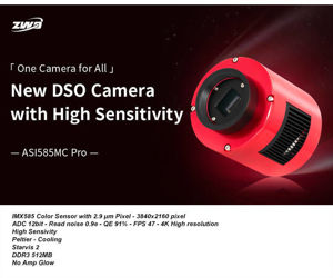 ZWO Color Astrokamera ASI585MC Pro gekühlt, Sensor D=12,84 mm, Pixel 2,9 µm