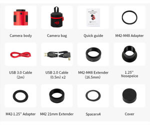 ZWO Color Astrokamera ASI585MC Pro gekühlt, Sensor D=12,84 mm, Pixel 2,9 µm