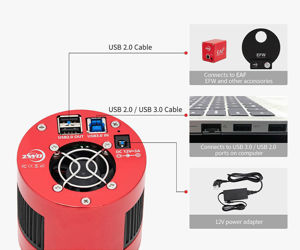 ZWO Mono SW - Astrokamera ASI2600MM-DUO - Chip D=28,3 mm - mit Guidingsensor