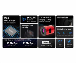 ZWO Kamera ASI585MC Farb Astrokamera mit Guidingsensor und ASIAir - Chip D=12,84 mm