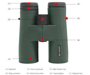 6x32/8x42/10x42/10x50/12x50/12x56/15x56 APO Rover Binoculars