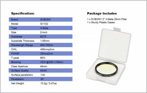 Svbony SV132 2″ Telescopic Filter, H-Beta
