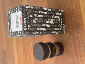 Picture of Vixen HR 3.4 mm planetary eyepiece with caps on both ends, in original Vixen box