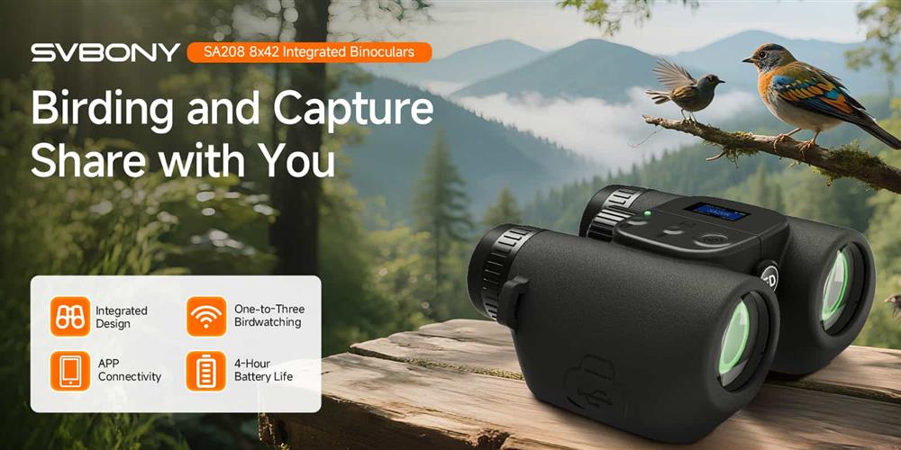 SA208 8x42 Integrated ED Binoculars with photos and videos (6MP) – for Bird Watching & Outdoor Observation