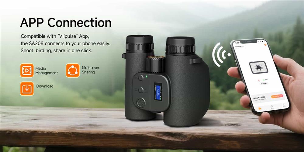 SA208 8x42 Integrated ED Binoculars with photos and videos (6MP) – for Bird Watching & Outdoor Observation