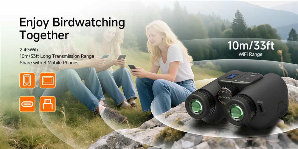 SA208 8x42 Integrated ED Binoculars with photos and videos (6MP) – for Bird Watching & Outdoor Observation